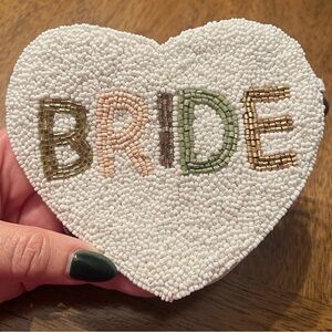 Beaded Heart 'Bride' Clutch